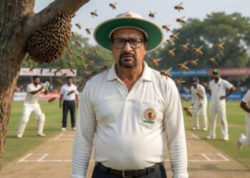 उन्नाव क्रिकेट मैदानावरील मधमाशांचा हल्ला