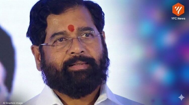 एकनाथ शिंदे यांचा ठाण्यातील आनंद आश्रमातील भावपूर्ण फोटो