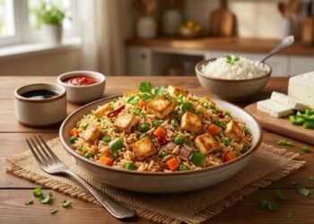 शिळ्या भातापासून बनवलेला स्वादिष्ट पनीर फ्राईड राइस