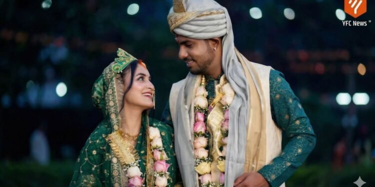 क्रिकेटपटू यश दयाल आणि पत्नी श्वेता त्यांचा विवाह सोहोळा