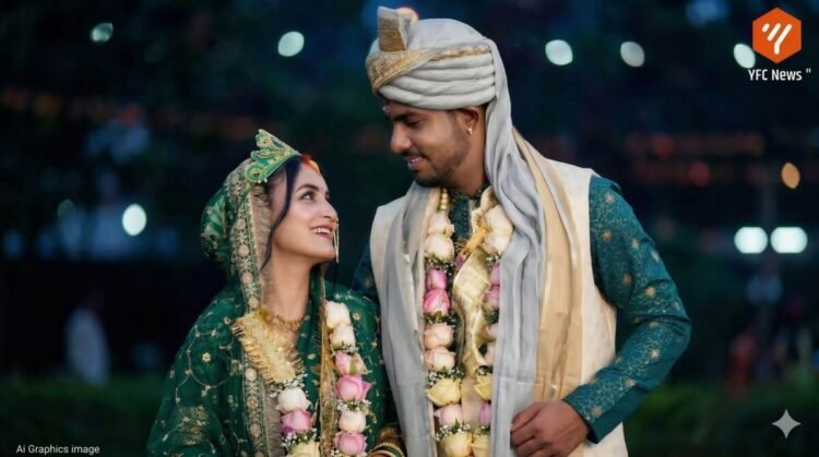 क्रिकेटपटू यश दयाल आणि पत्नी श्वेता त्यांचा विवाह सोहोळा