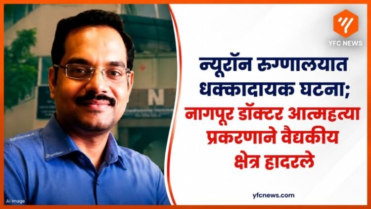 नागपूर डॉक्टर आत्महत्या प्रकरणातील न्यूरॉन रुग्णालयाचे दृश्य